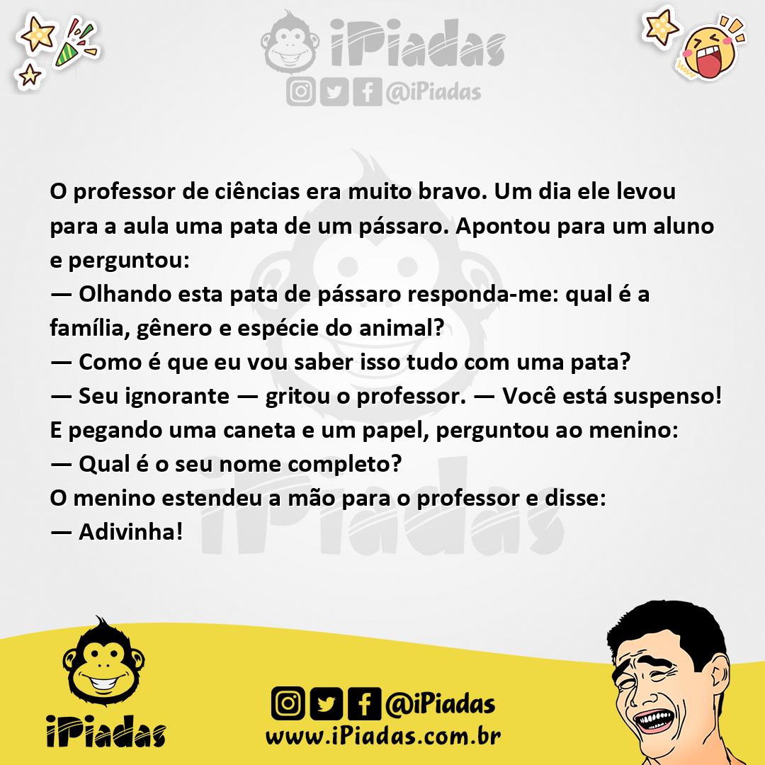 Ilustração da piada Professor Muito Bravo no iPiadas