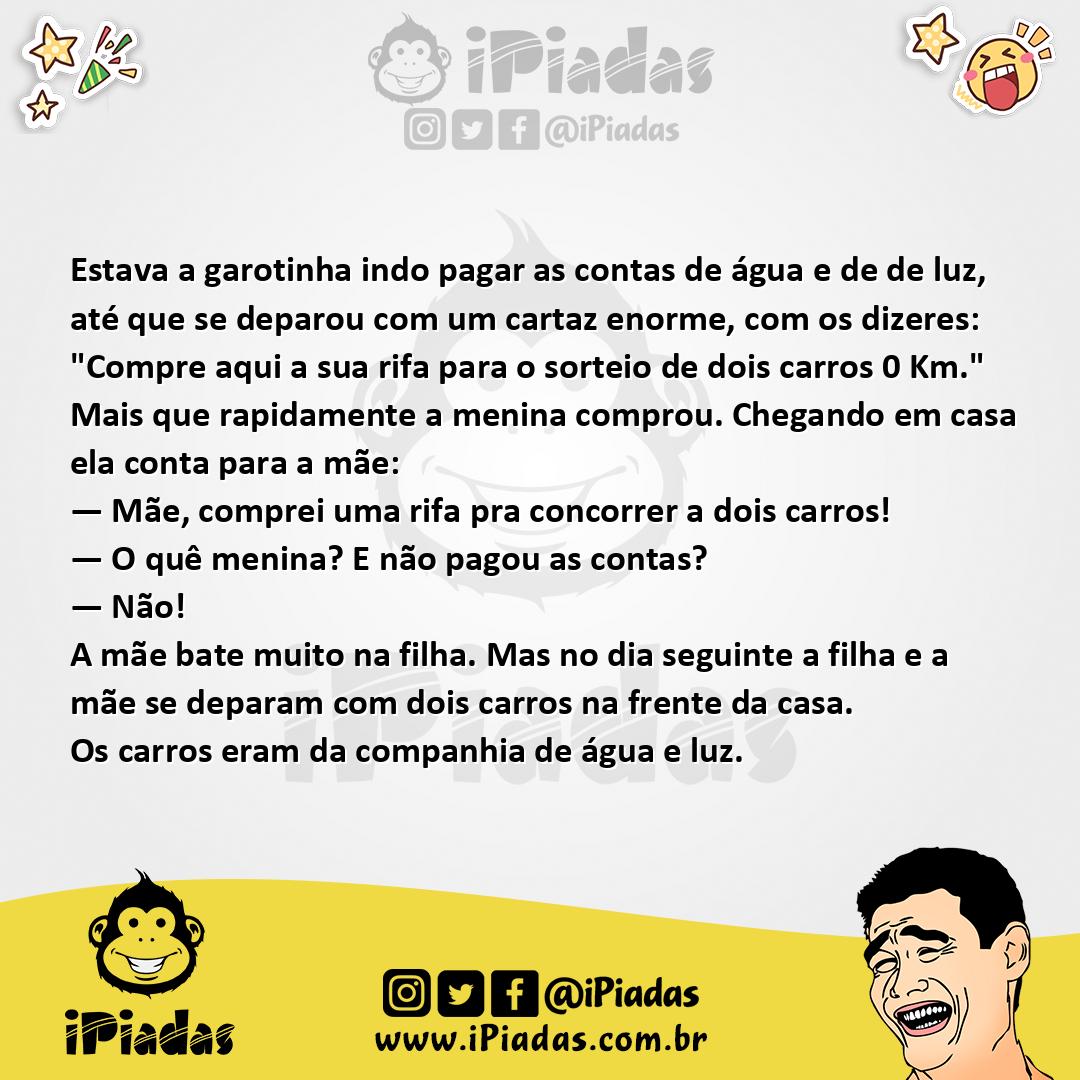 Ilustração da piada Sorteio de Dois Carros no iPiadas
