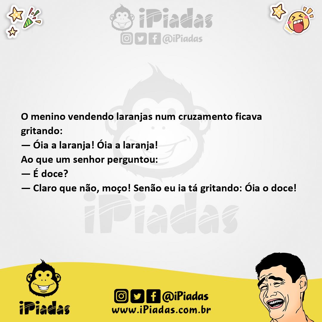 Ilustração da piada Vendendo Laranjas no iPiadas