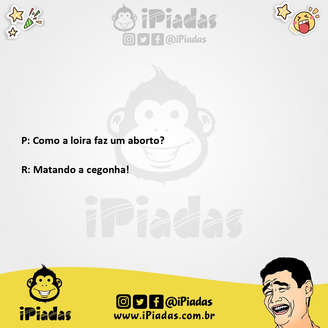 Ilustração da piada A loira e o aborto no iPiadas