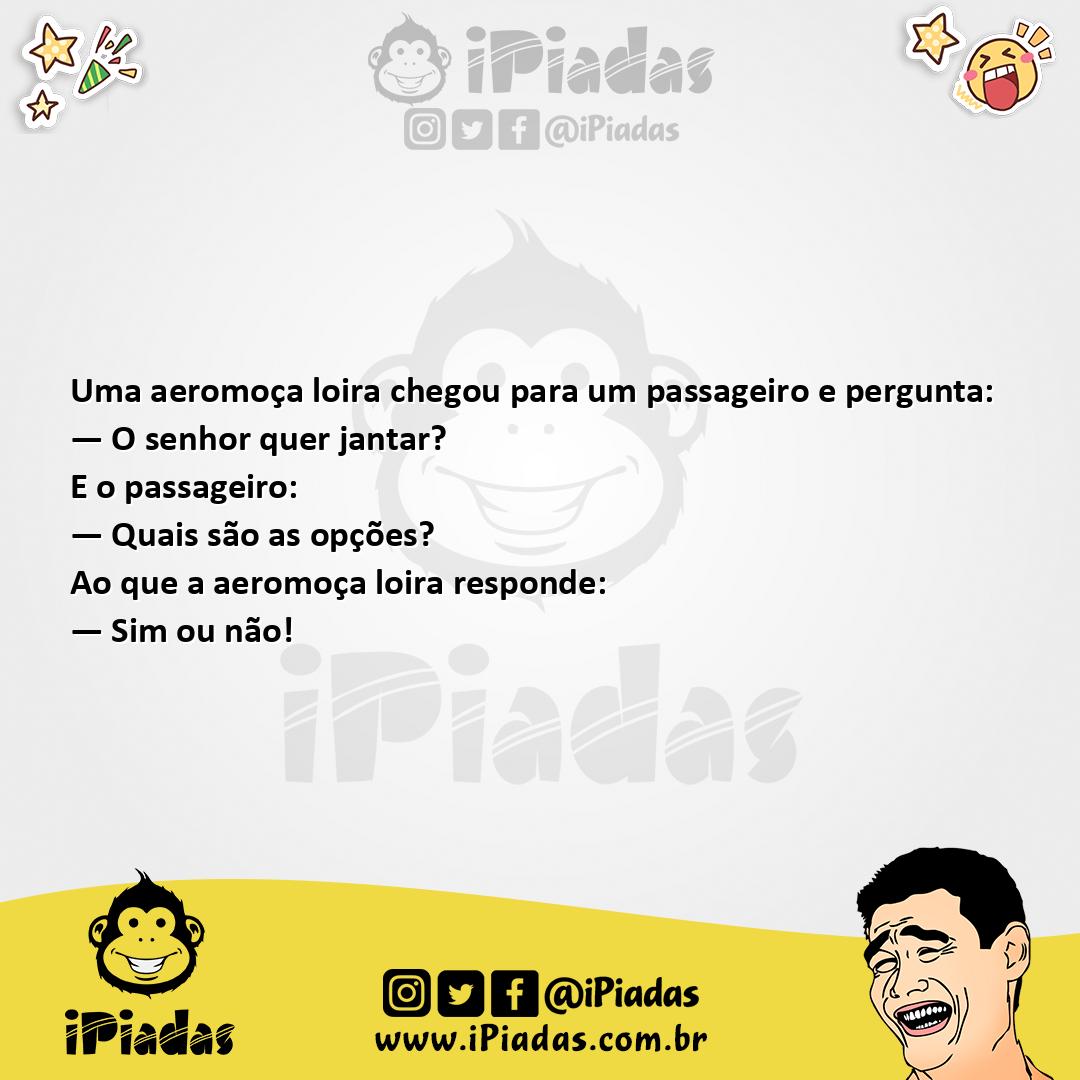 Ilustração da piada Aeromoça Servindo no iPiadas