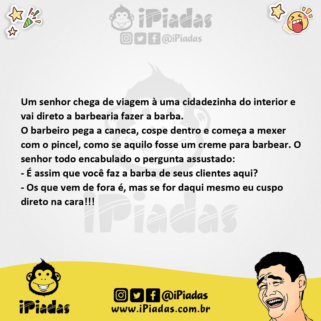 Ilustração da piada Barbeiro macho no iPiadas