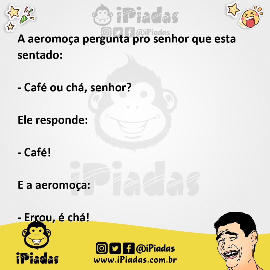 Ilustração da piada Café ou chá? no iPiadas