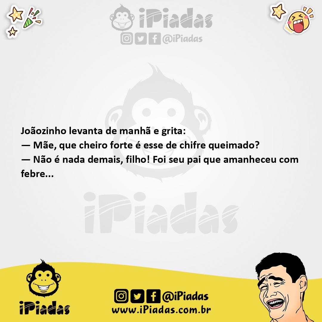 Ilustração da piada Chifre Queimado no iPiadas