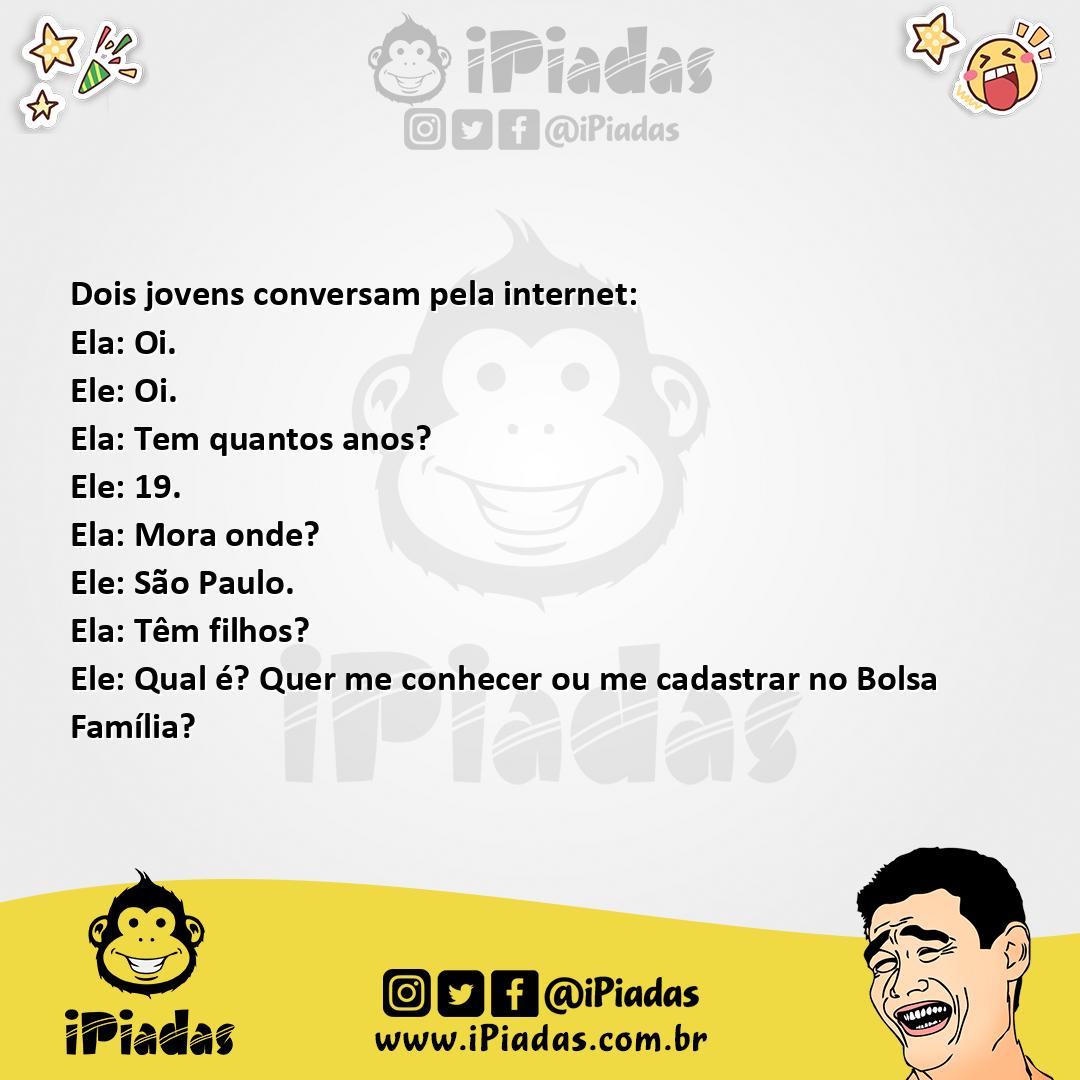 Ilustração da piada Conversa na Internet no iPiadas
