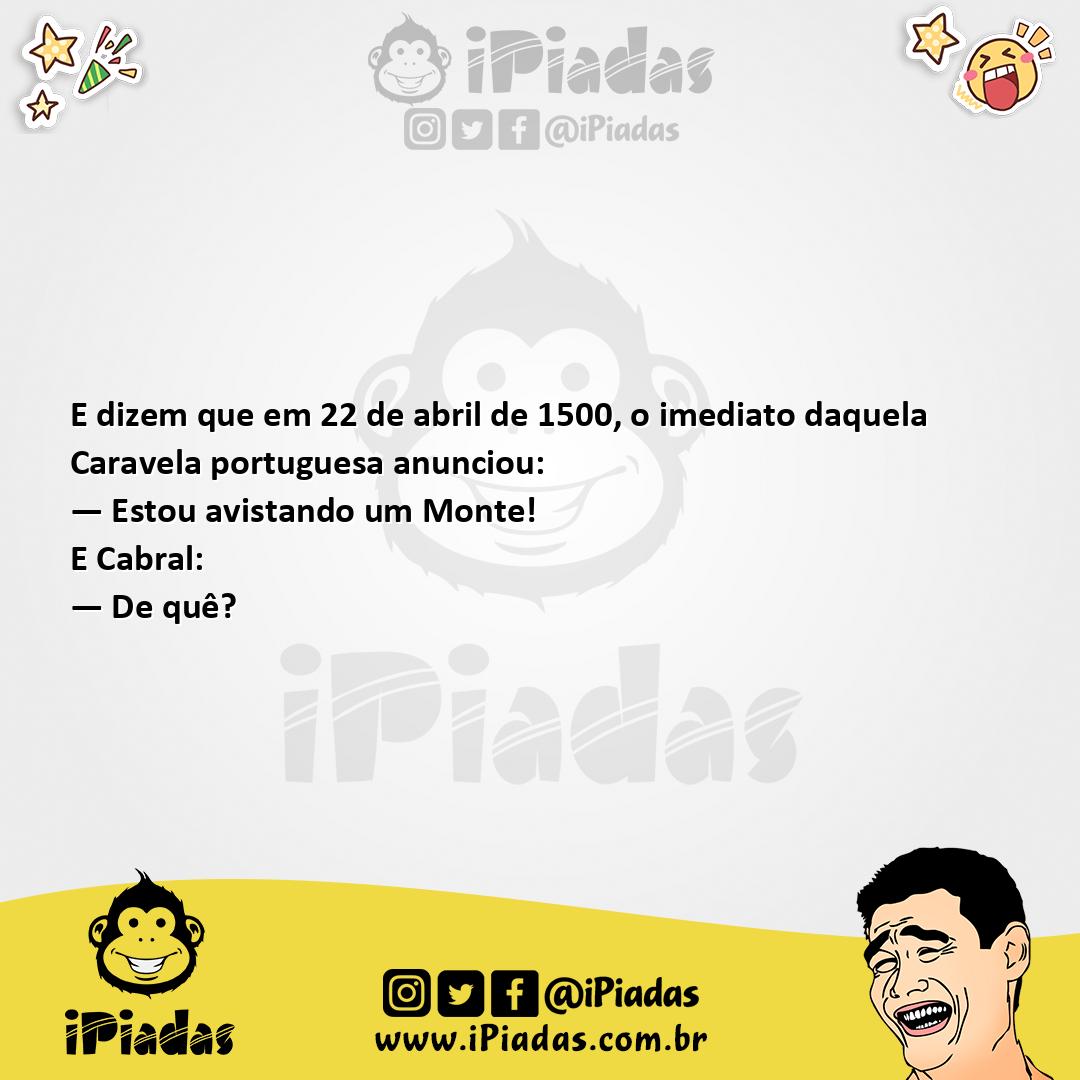 Ilustração da piada Descobrimento do Brasil no iPiadas