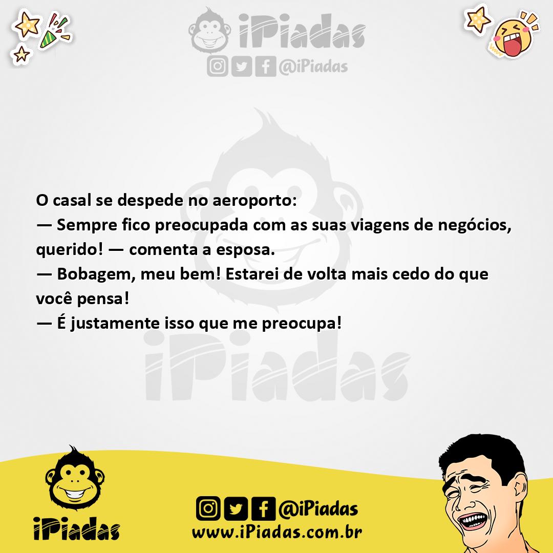Ilustração da piada Despedida no Aeroporto no iPiadas