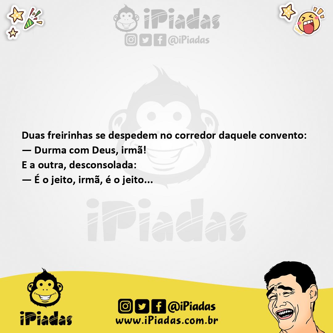 Ilustração da piada Dormindo com Deus no iPiadas