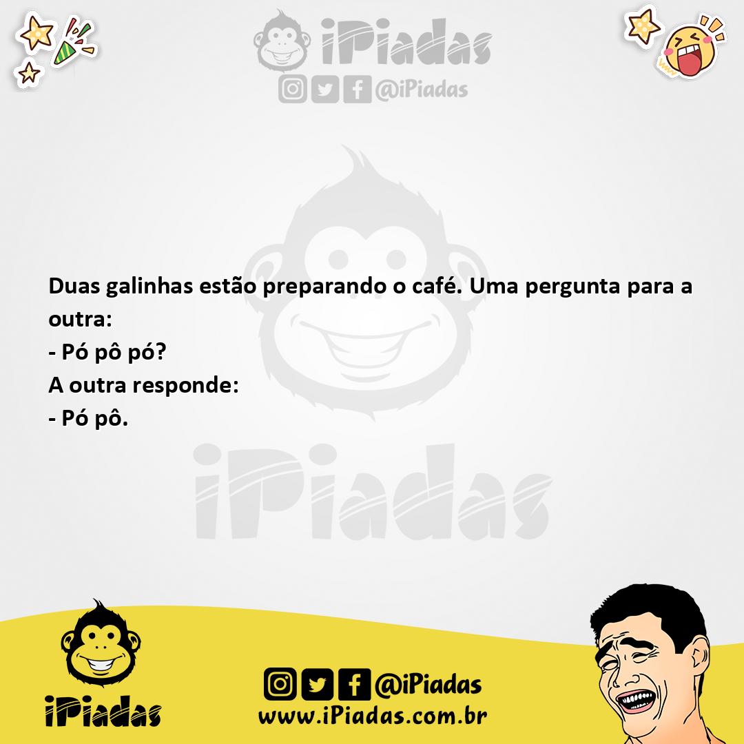 Ilustração da piada Galinha Preparando Café no iPiadas