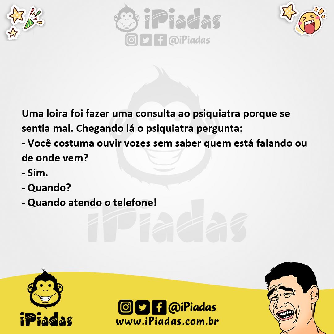 Ilustração da piada Loira no Psiquiatra no iPiadas