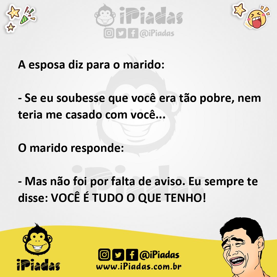 Ilustração da piada Marido Pobre no iPiadas