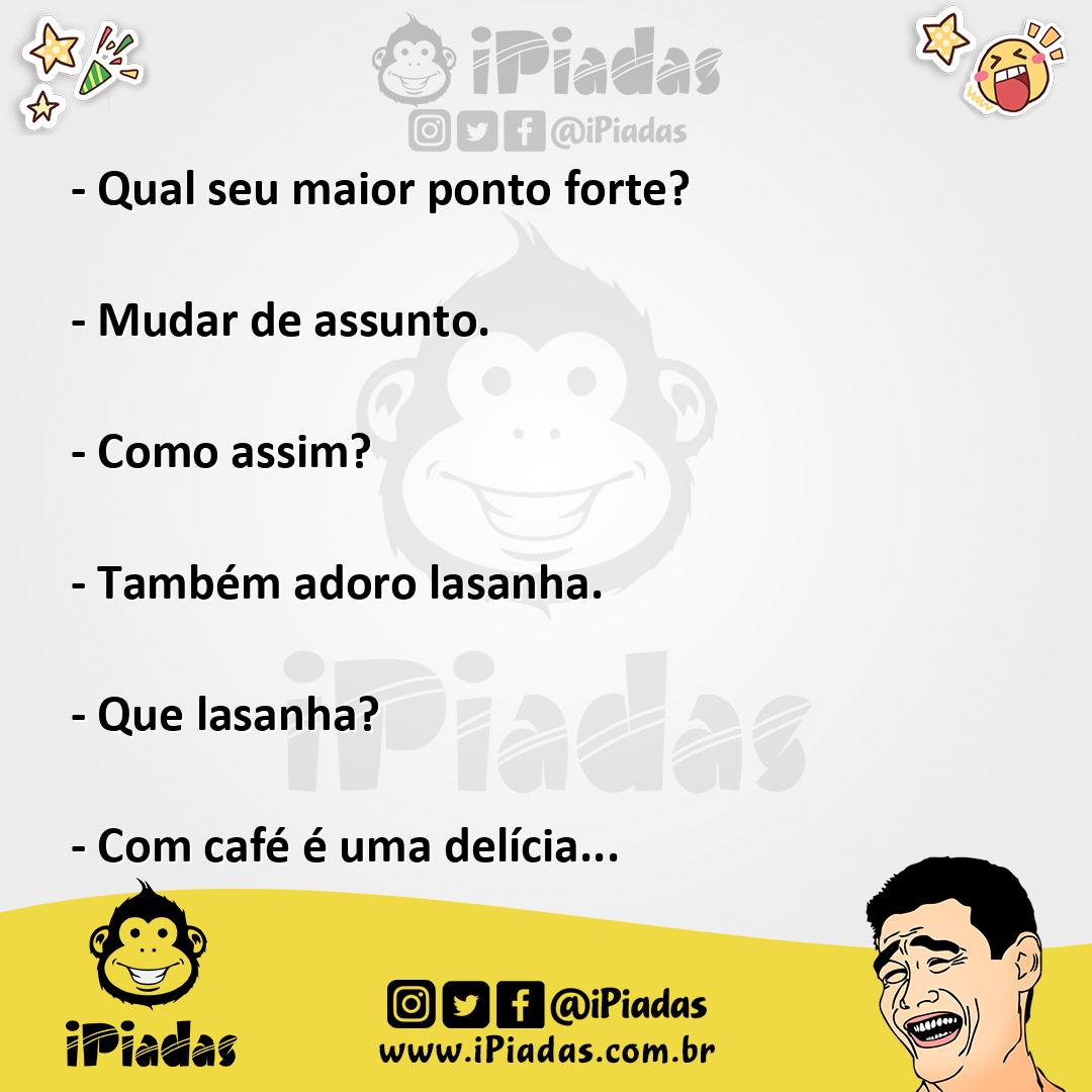 Ilustração da piada O maior ponto forte no iPiadas
