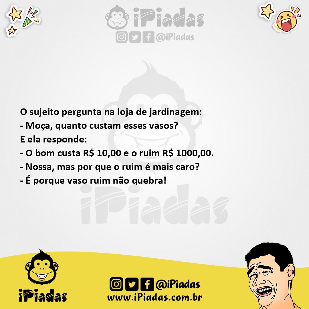 Ilustração da piada Preço dos Vasos no iPiadas