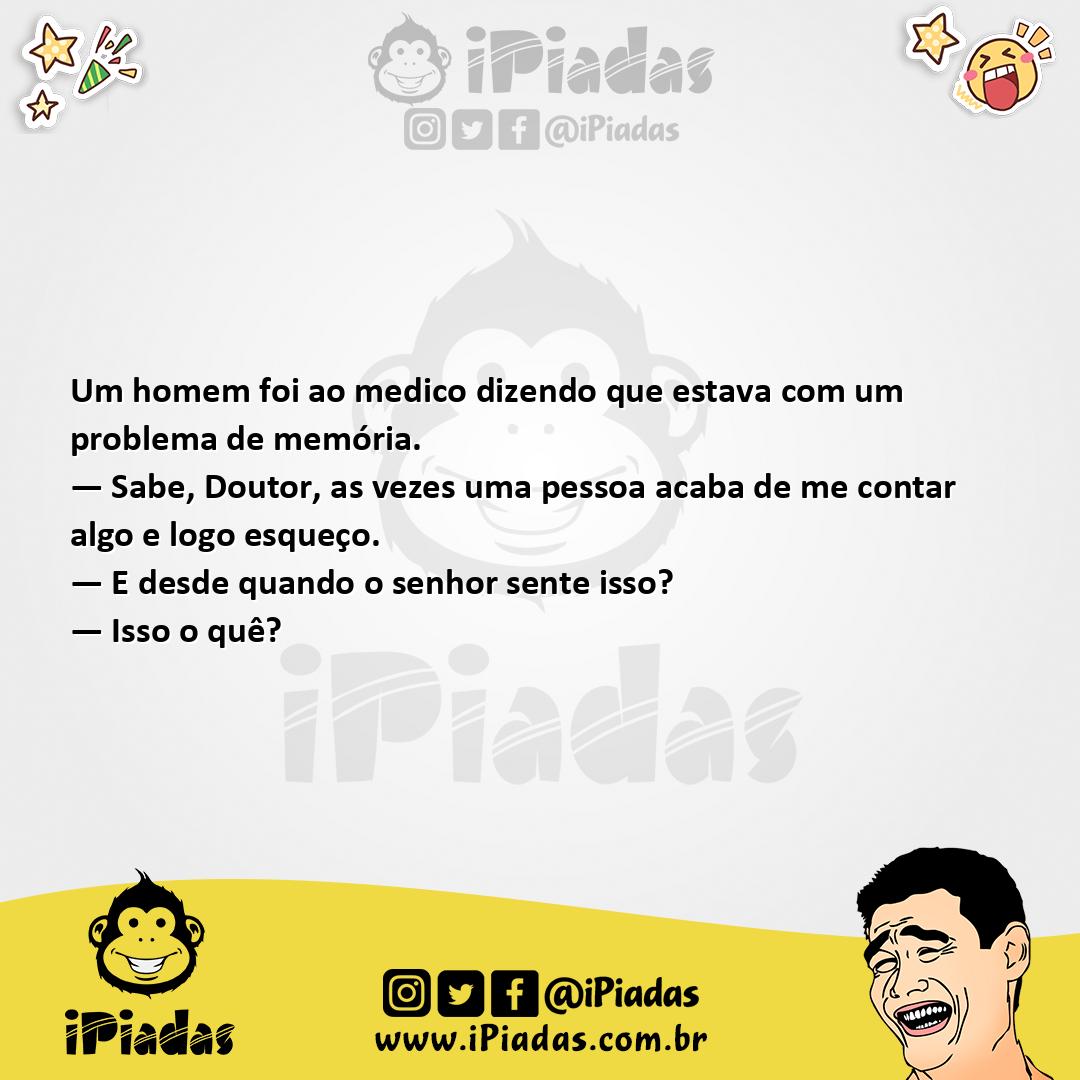 Ilustração da piada Problema de Memória no iPiadas
