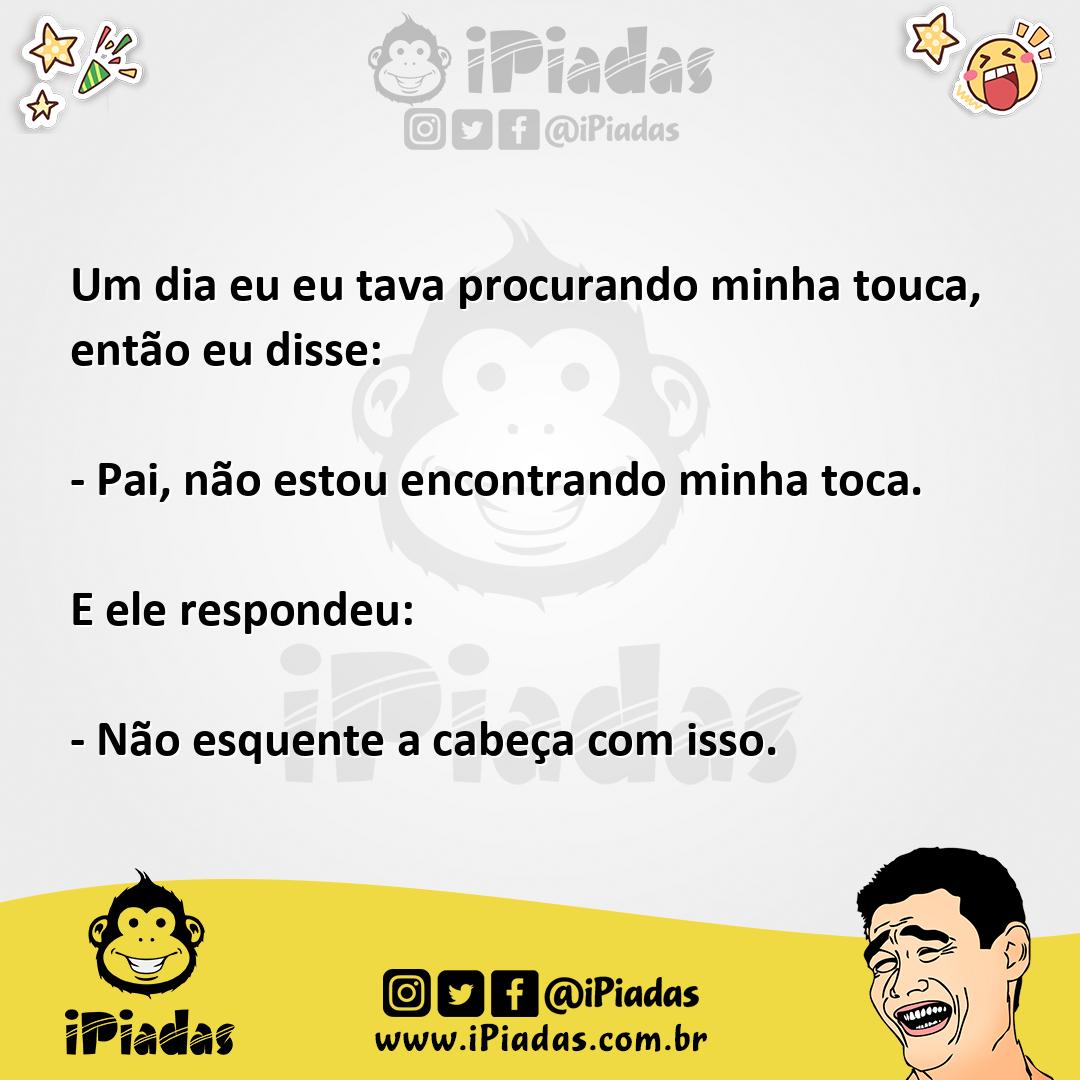 Ilustração da piada Procurando a Touca no iPiadas