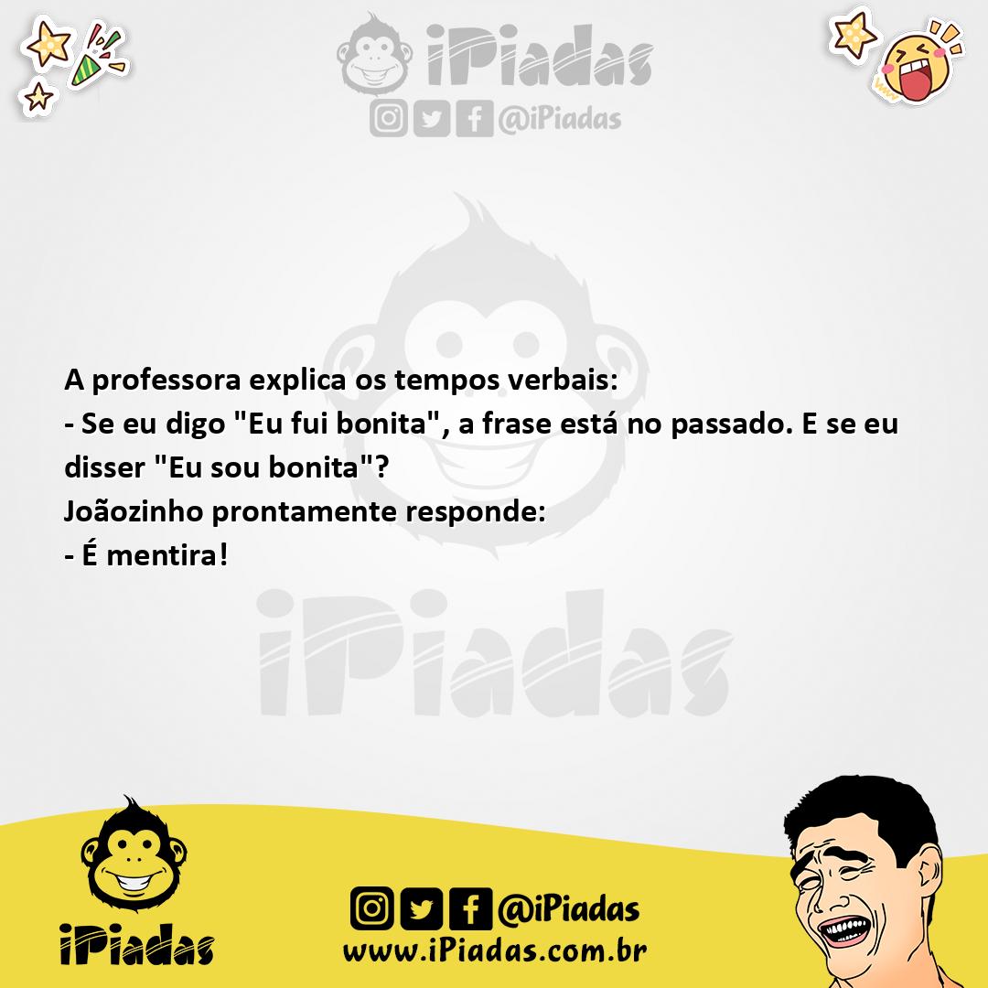 Ilustração da piada Qual o Tempo Verbal? no iPiadas