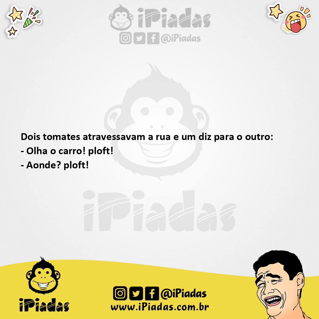 Ilustração da piada Tomate desatento no iPiadas