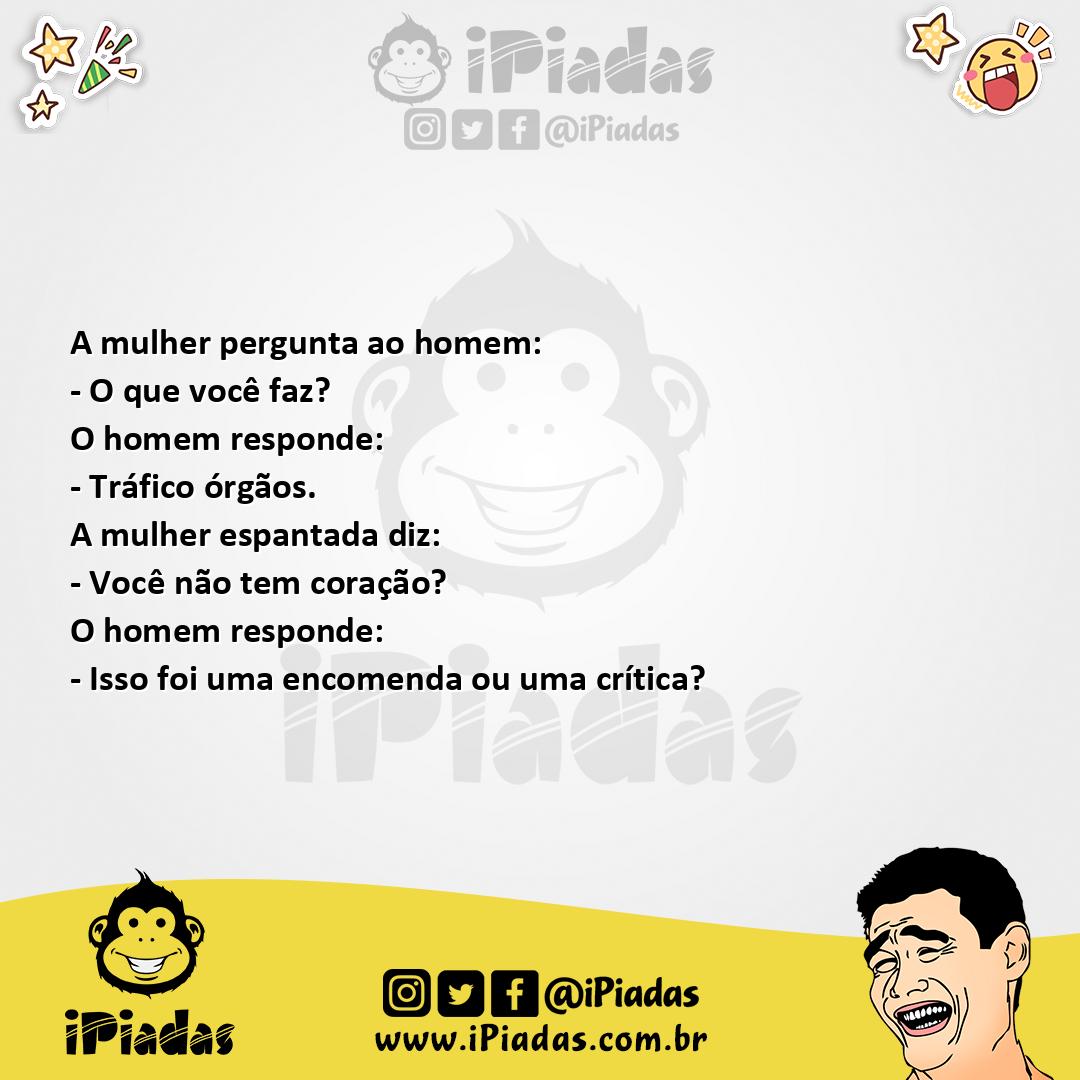 Ilustração da piada Tráfico de Órgãos no iPiadas