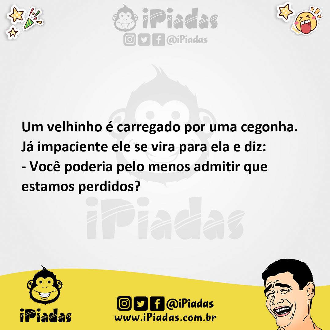Ilustração da piada Velhinho na Cegonha no iPiadas