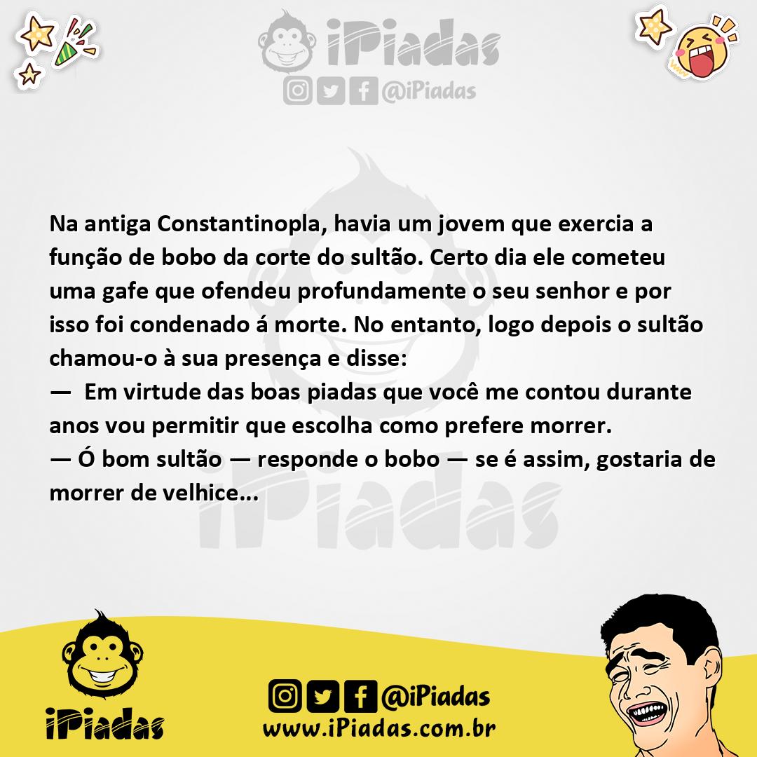 Ilustração da piada Bobo Condenado no iPiadas