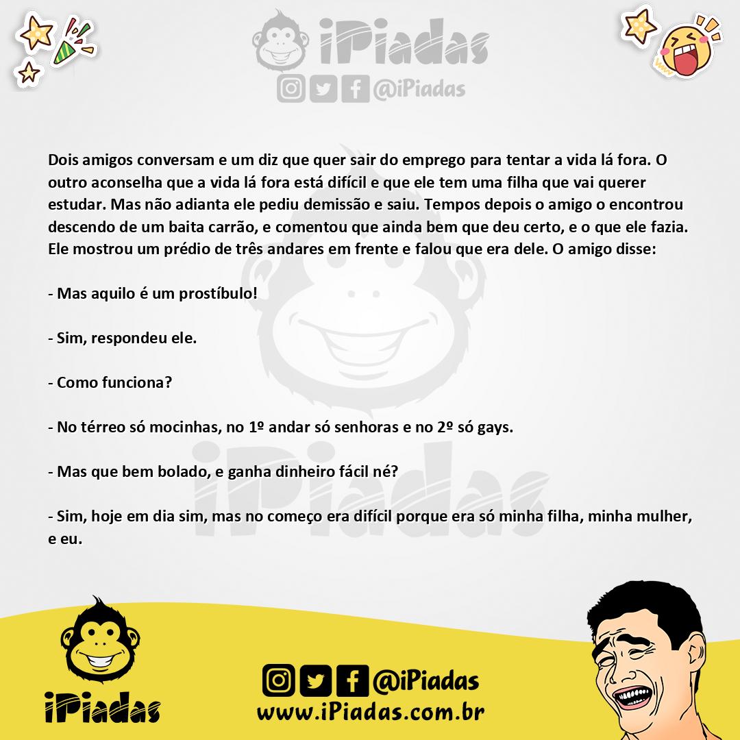 Ilustração da piada Melhorando de Vida no iPiadas