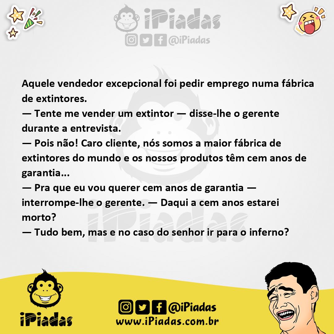 Ilustração da piada O Vendedor de Extintores no iPiadas
