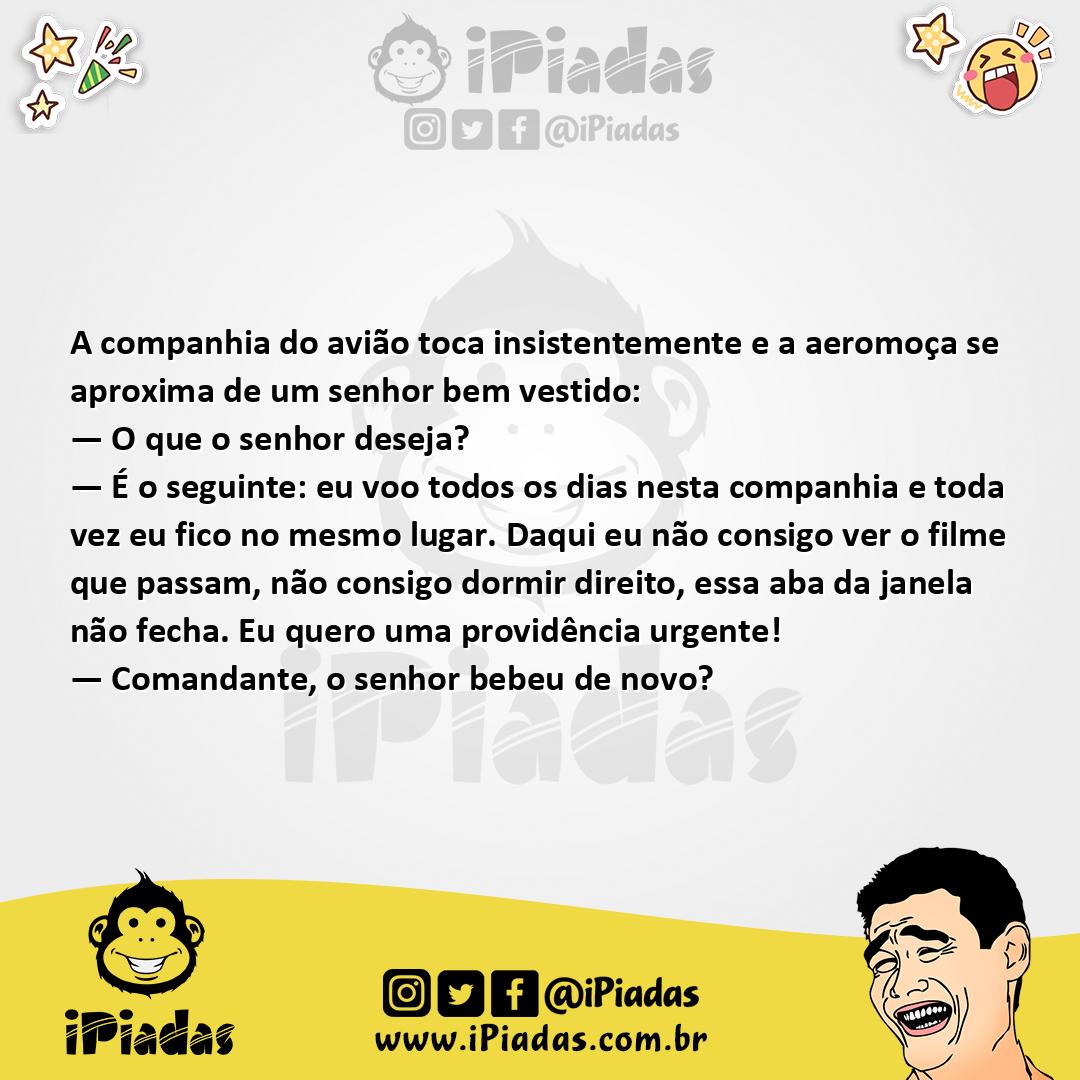 Ilustração da piada Reclamação no Avião no iPiadas