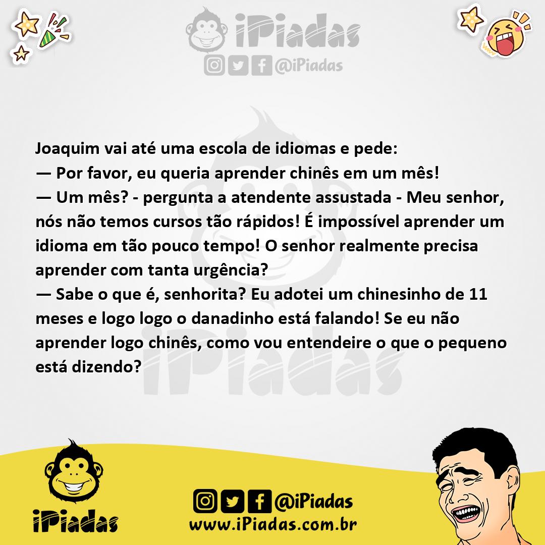 Ilustração da piada Aprender Chinês Rápido no iPiadas