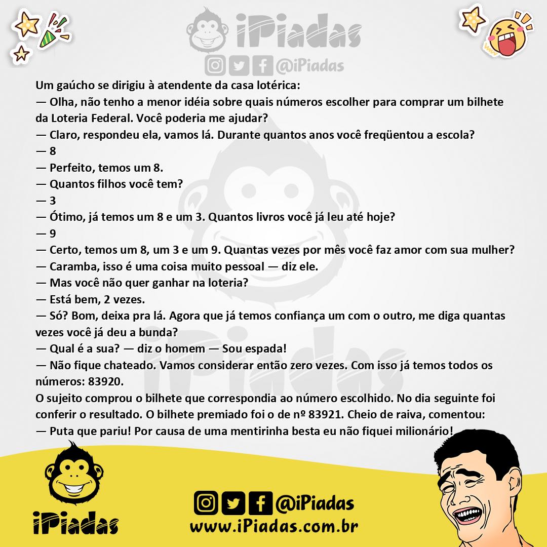 Ilustração da piada Bilhete de Loteria no iPiadas