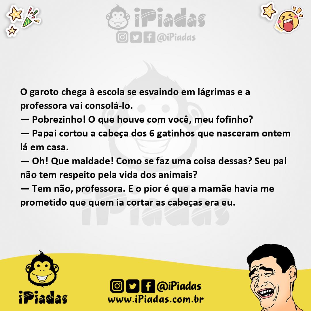 Ilustração da piada Cabeça dos Gatinhos no iPiadas