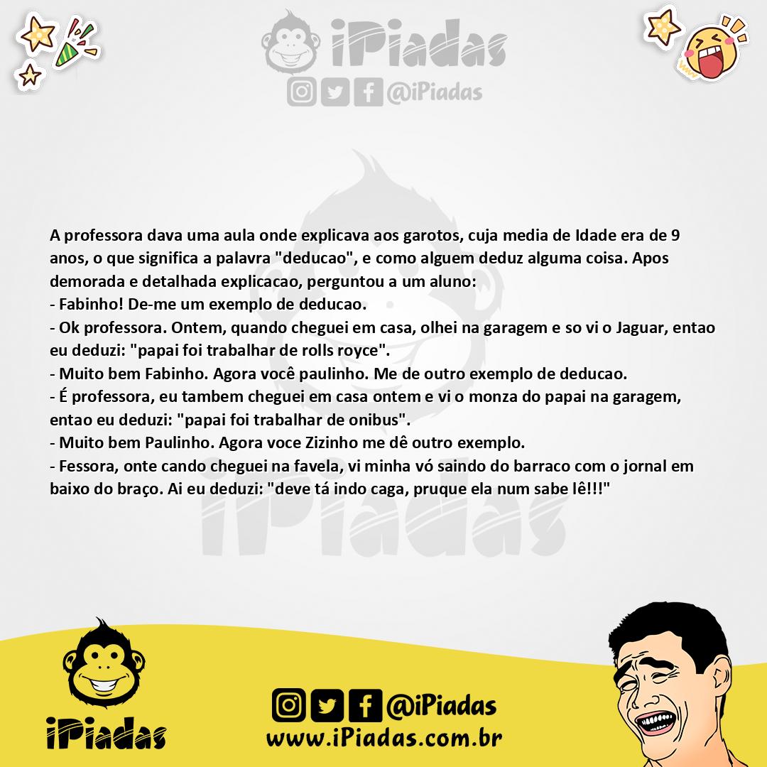 Ilustração da piada Dedução no iPiadas