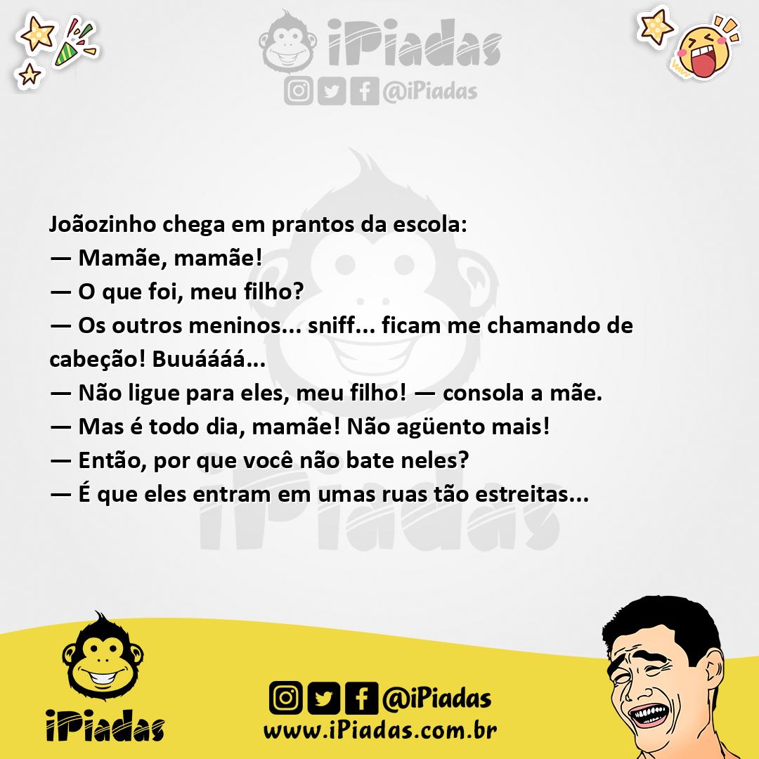 Ilustração da piada Joãozinho Cabeção no iPiadas