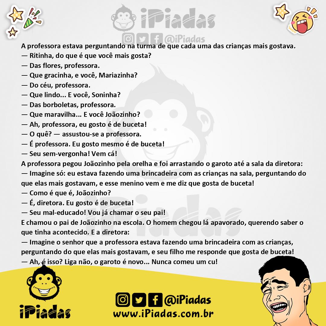 Ilustração da piada Joãozinho Gosta de Buceta no iPiadas