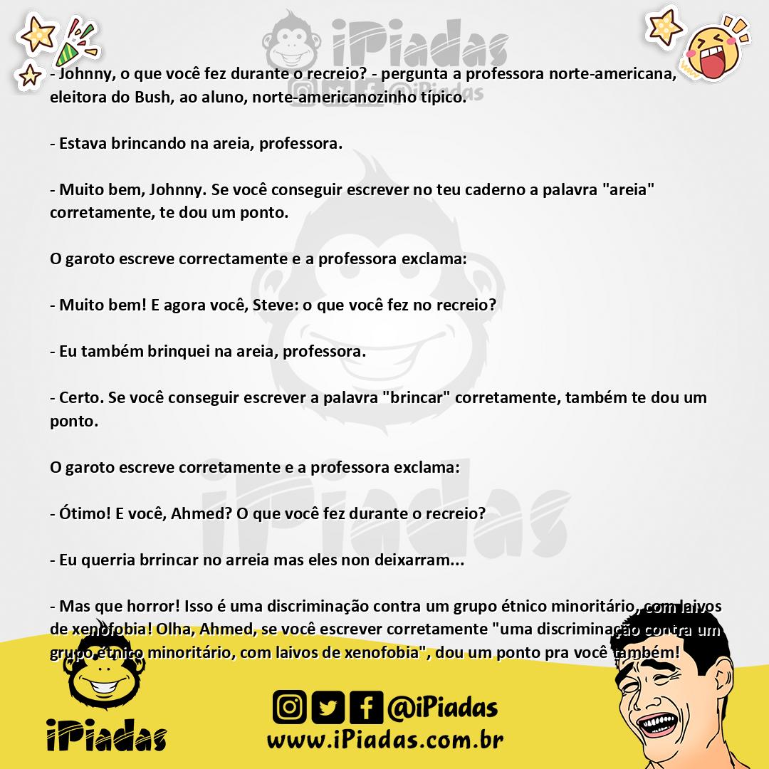 Ilustração da piada Numa Escola Dos Eua no iPiadas