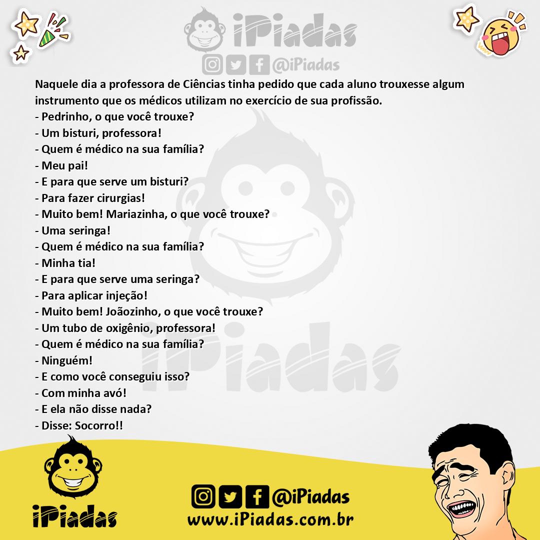 Ilustração da piada Os Instrumentos Médicos no iPiadas