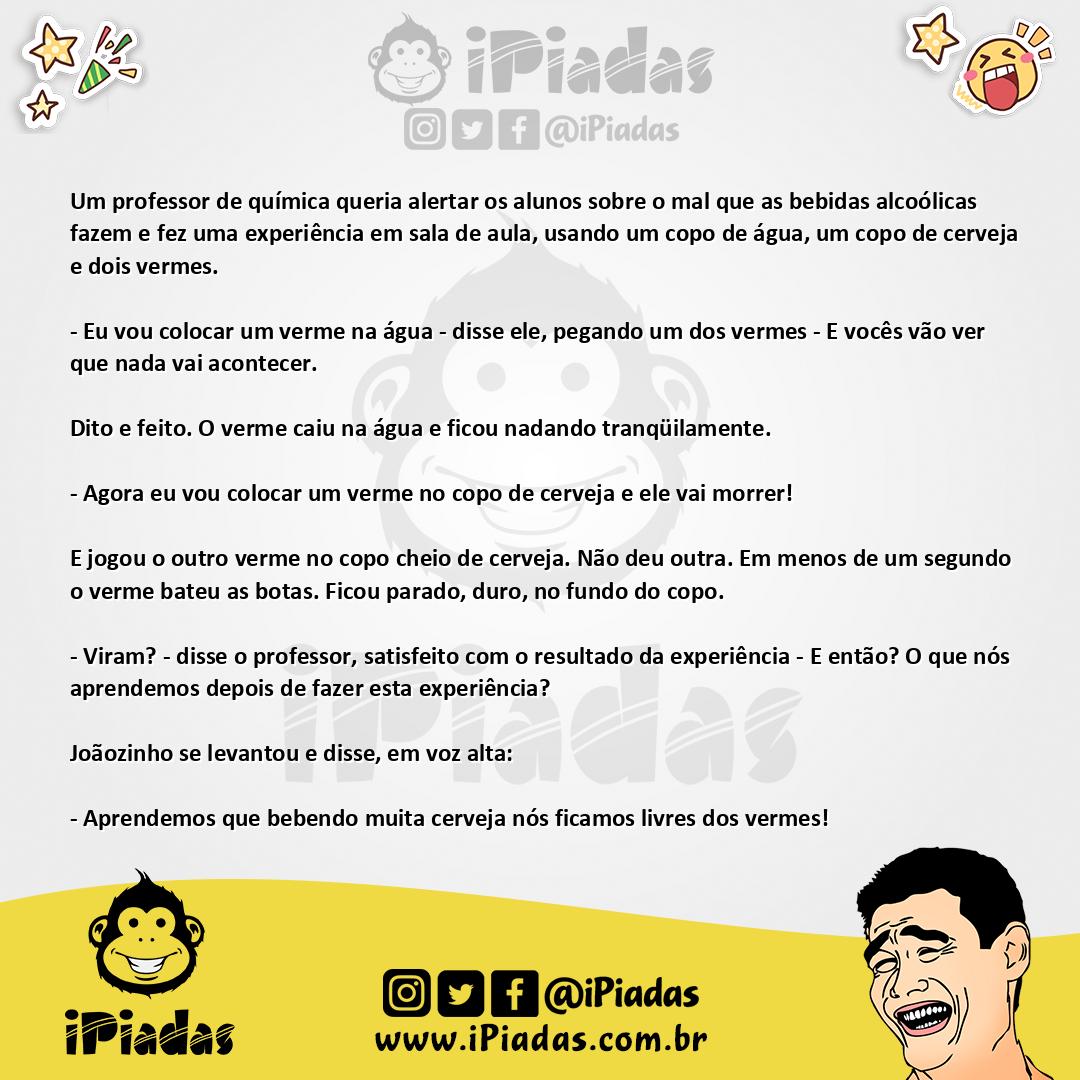 Ilustração da piada Os Vermes e o Álcool no iPiadas
