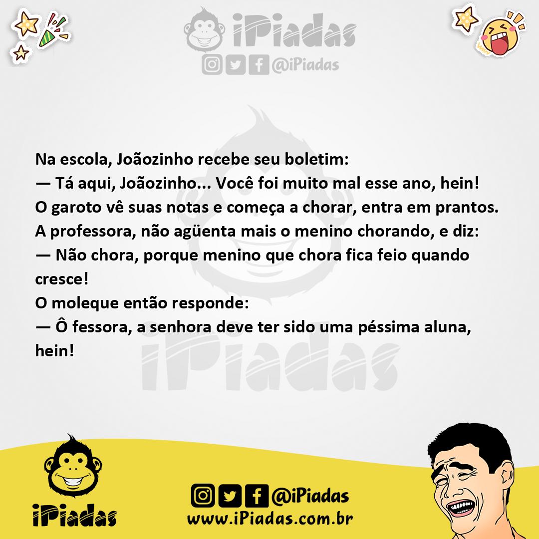 Ilustração da piada Péssimas Notas no iPiadas