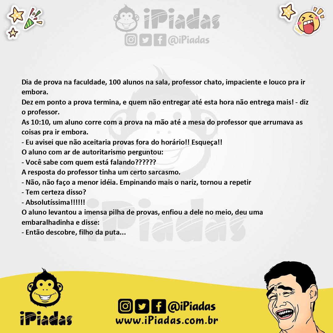Ilustração da piada Professor com Pressa no iPiadas