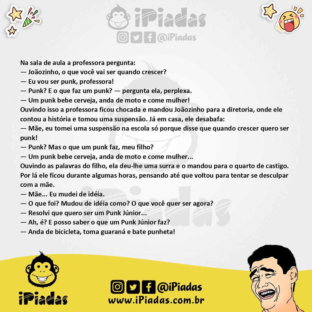 Ilustração da piada Punk Júnior no iPiadas