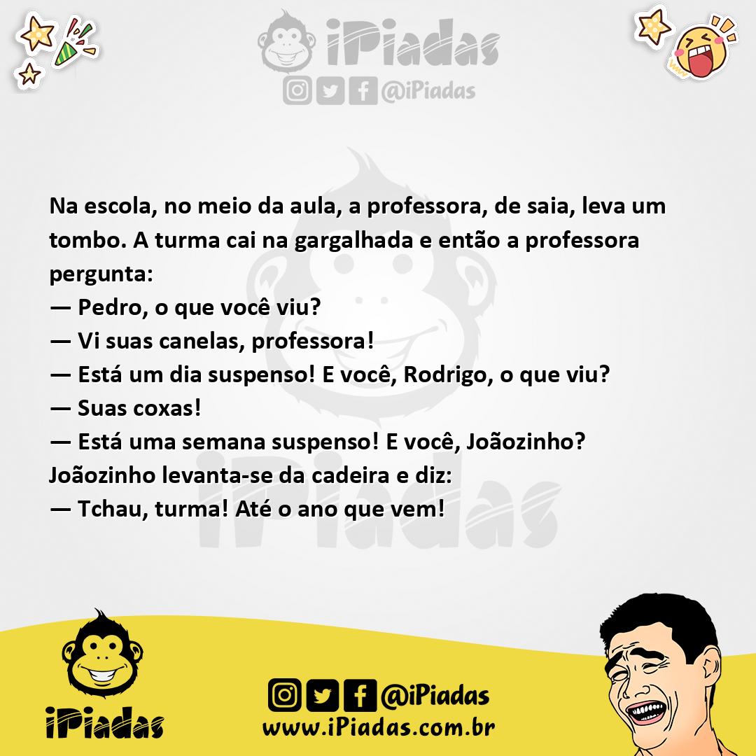 Ilustração da piada Queda da Professora no iPiadas