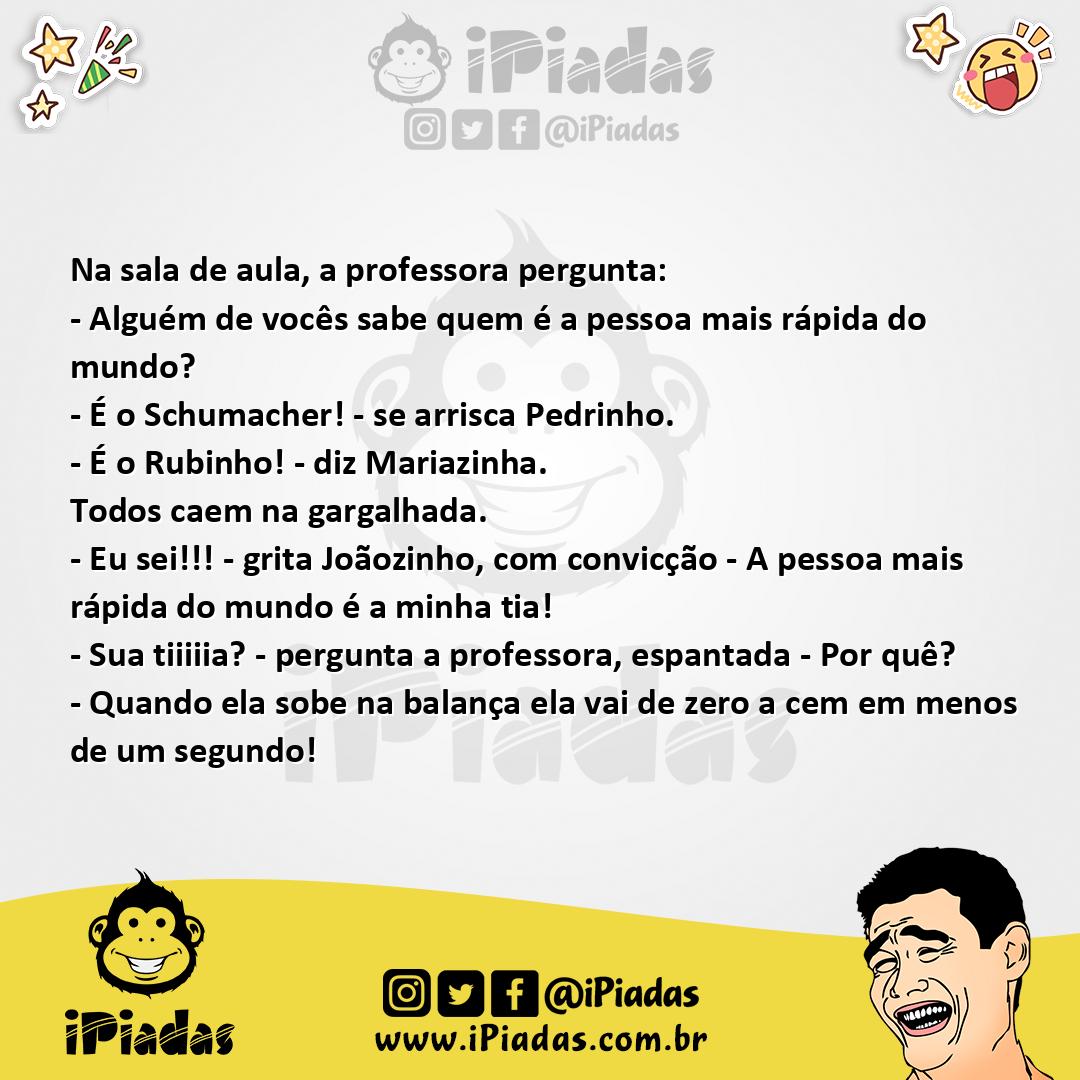 Ilustração da piada Quem é o mais rápido? no iPiadas