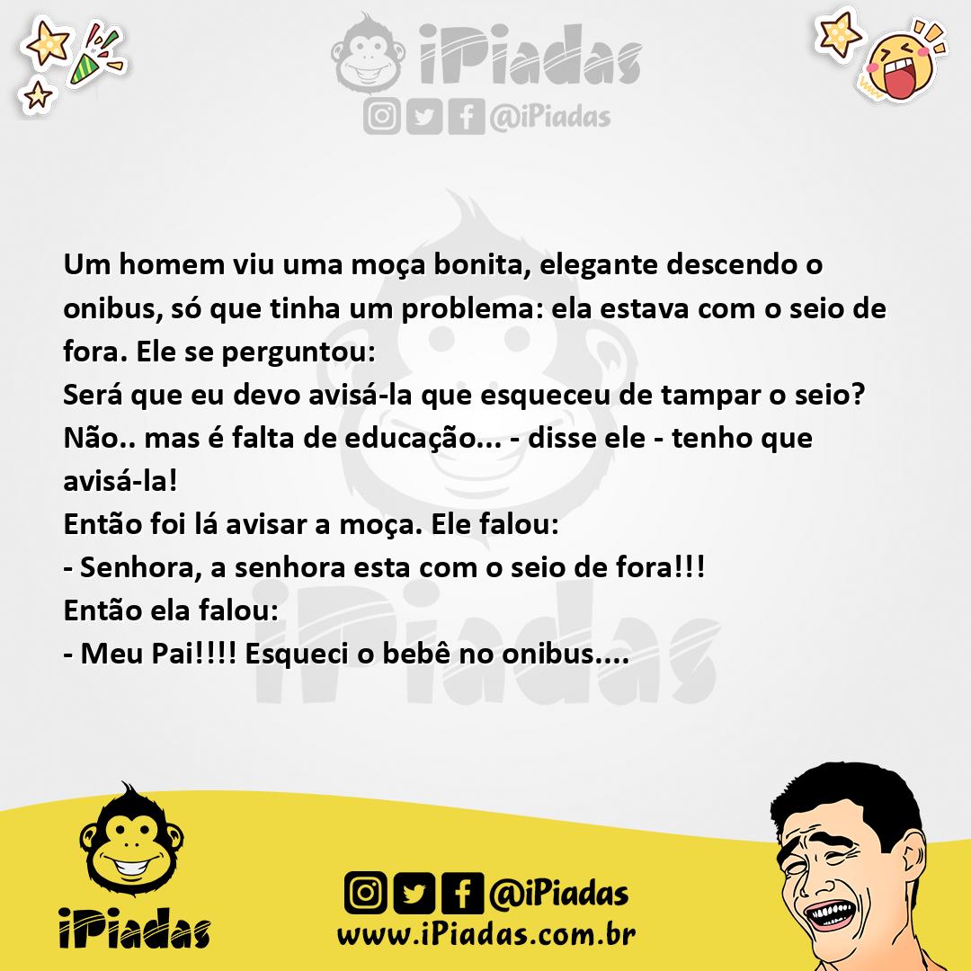 Ilustração da piada Mulher dos seios de fora no iPiadas
