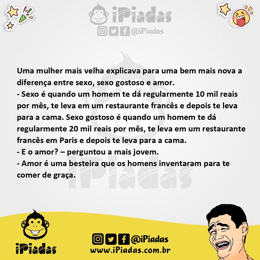Ilustração da piada Diferença Entre Amor E Sexo no iPiadas