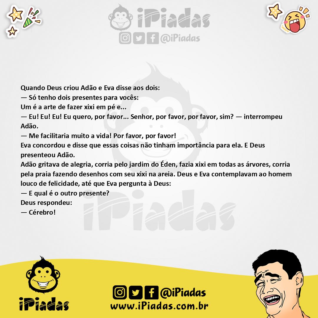 Ilustração da piada Presentes de Deus no iPiadas