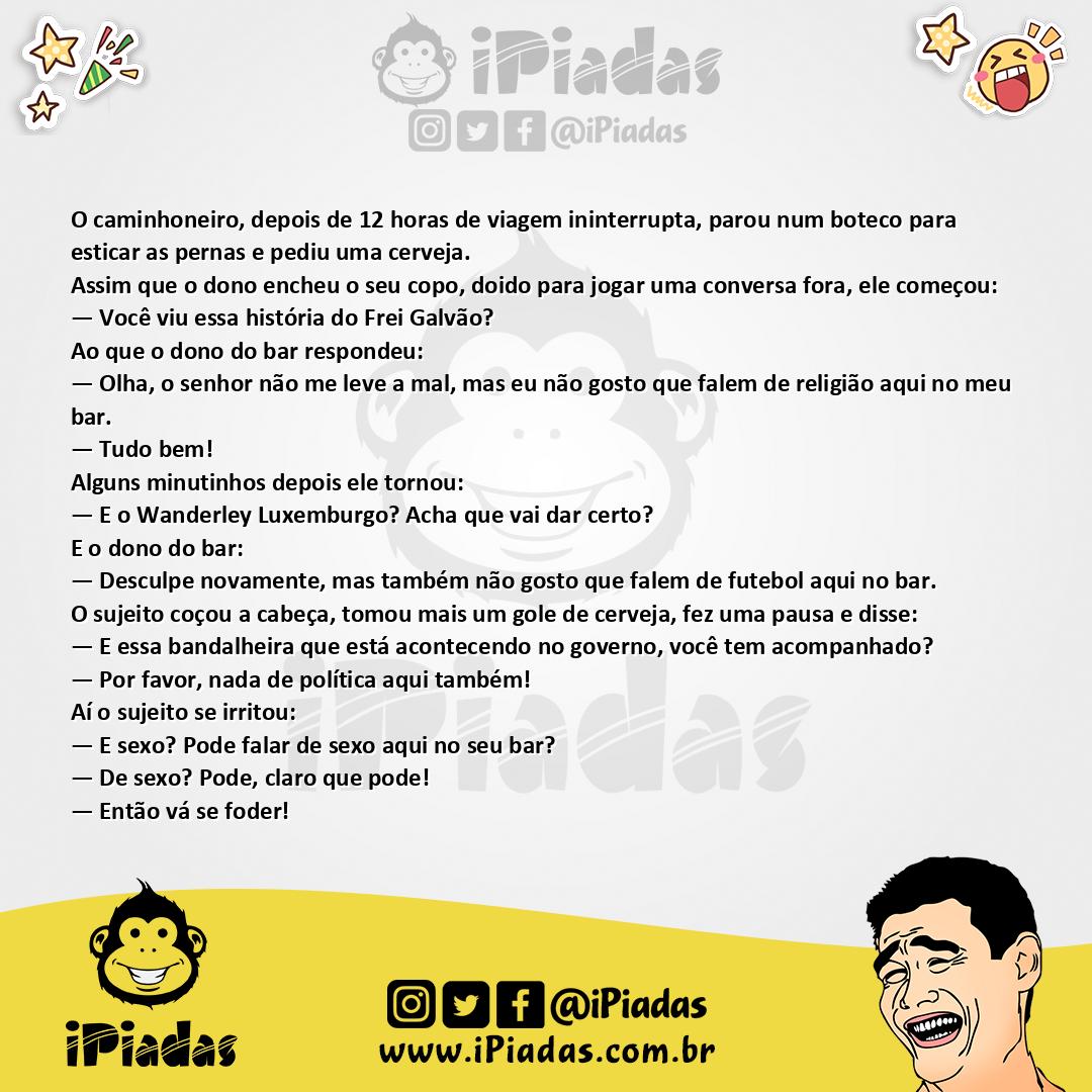Ilustração da piada Assuntos Para Conversa no iPiadas