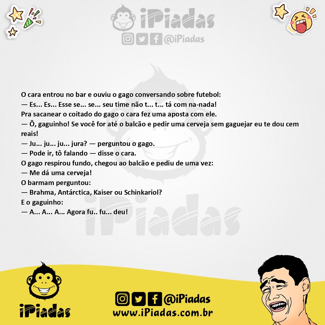 Ilustração da piada Gago no Bar no iPiadas