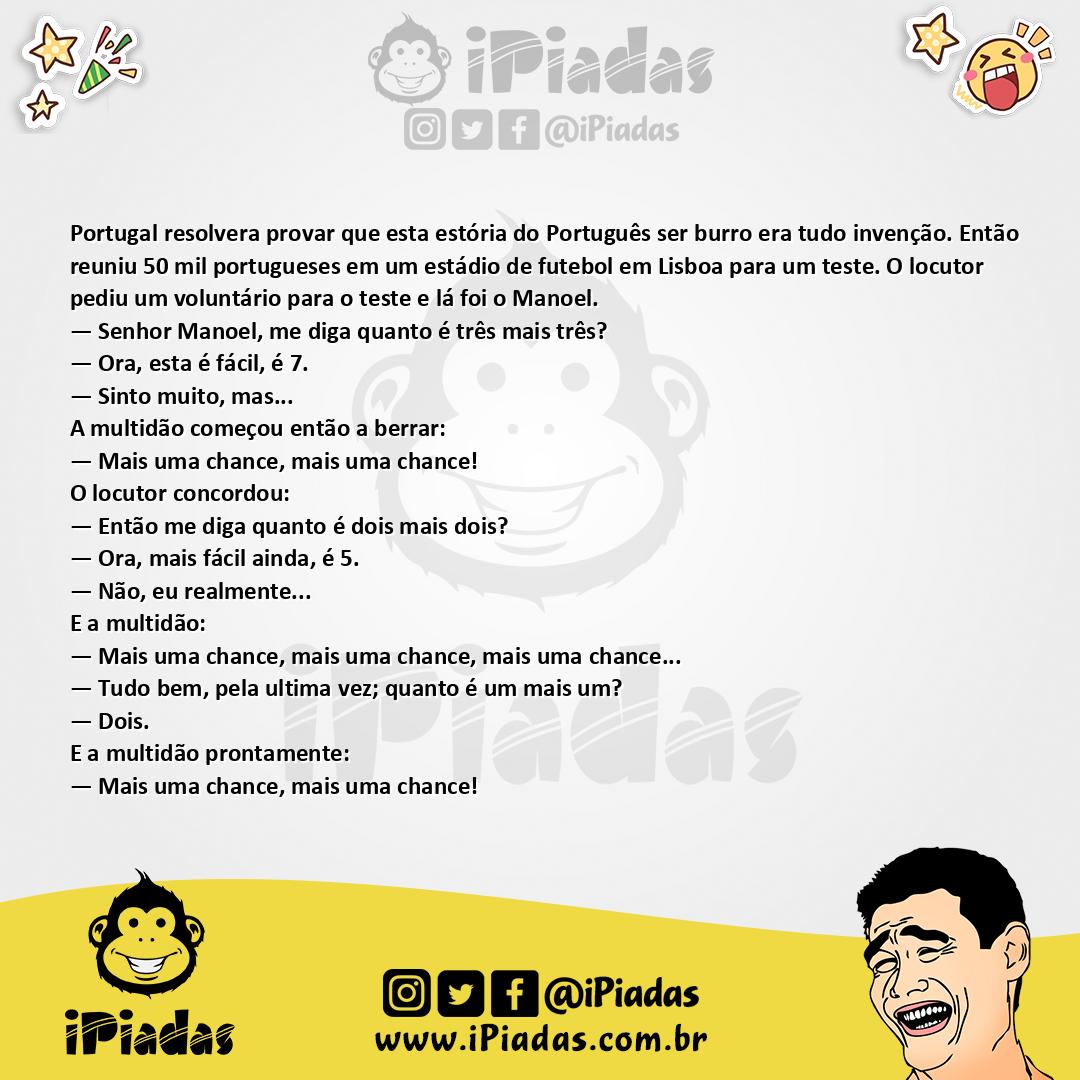 Ilustração da piada Português Não é Burro no iPiadas