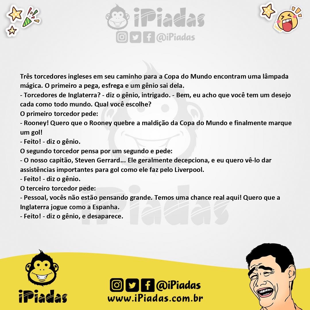 Ilustração da piada Três Torcedores Ingleses no iPiadas