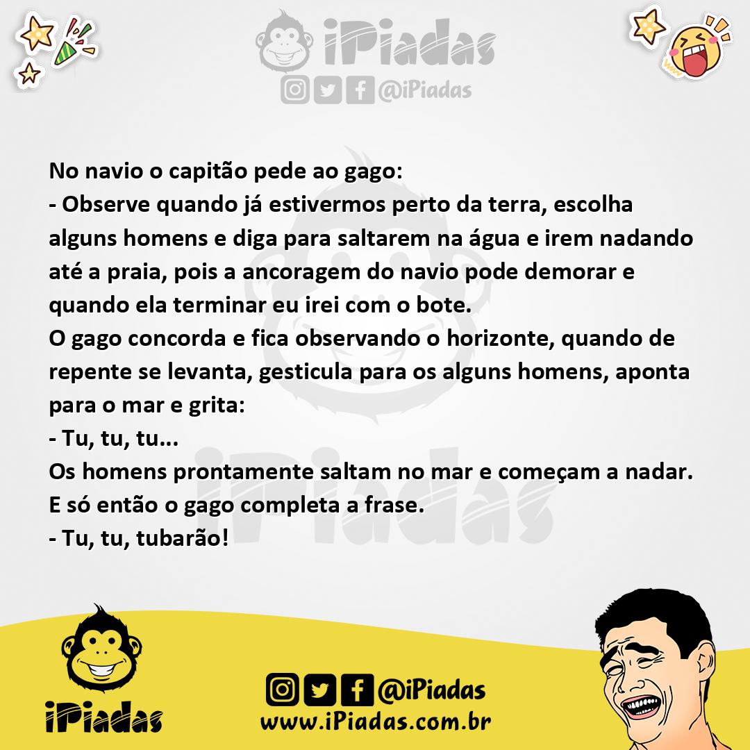 Ilustração da piada Gago no Navio no iPiadas