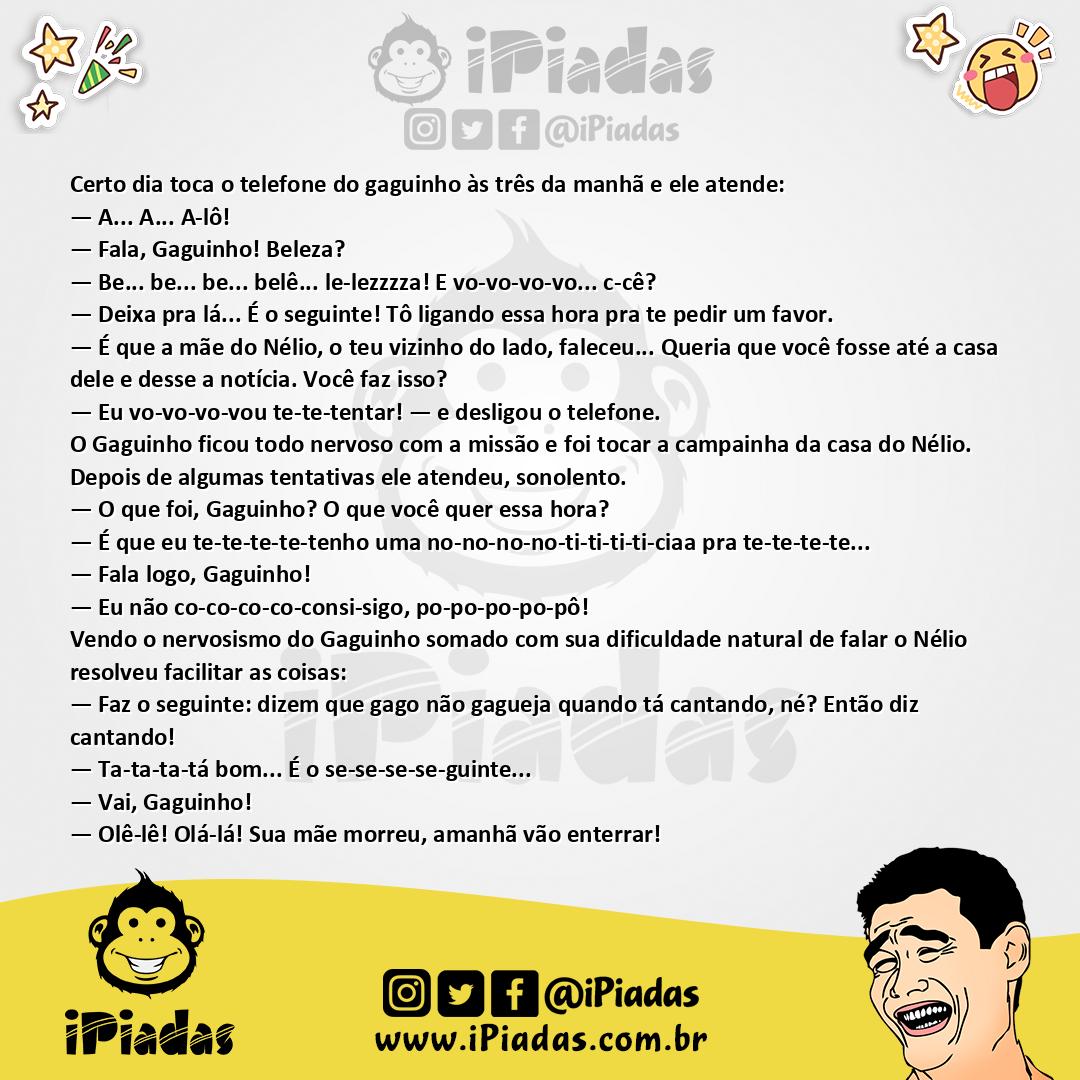 Ilustração da piada Notícia da Morte no iPiadas